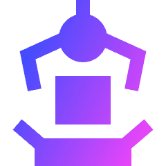 Manufacturing Packing Robot Arm Icon from Sharp Gradient Set