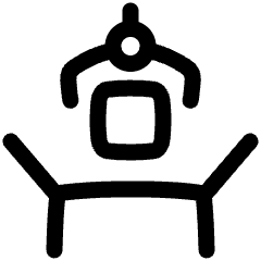 Manufacturing Packing Robot Arm Icon from Plump Line Set