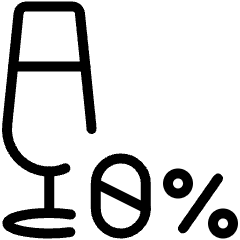 Drinks No Alcohol Wine Glass Percentage Icon from Ultimate Light Set