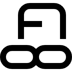 Minimal line icon of an arched bunker over two linked rounded loops. Used for protection, bunkers, buildings, and security.