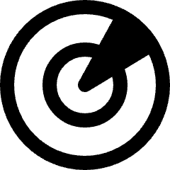 Clean line icon of concentric radar rings with a central sweeping wedge. Used for security, scanning, and search.