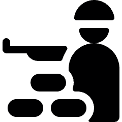 Protection Sand Bag Soldier Icon from Ultimate Bold Set