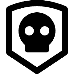 Protection Shield Death Skull Icon from Nova Line Set