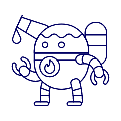 Fire Fighting Robot 3 Illustration from UX Line Set
