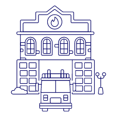 Fire Station 2 Illustration from UX Line Set