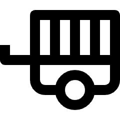 Minimal line icon of a rounded van with barred windows and a wheel. Used for prisons, transport, and justice.