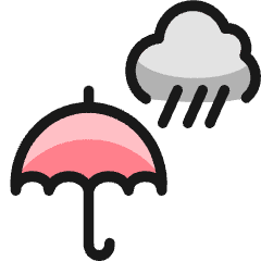 Rain Cloud Umbrella Icon from Ultimate Colors Set