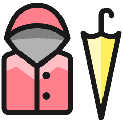 Rain Coat Umbrella Icon from Ultimate Colors Set