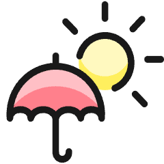 Rain Umbrella Sun Icon from Ultimate Colors Set