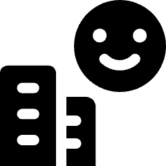 Friendly City Building Smile Icon from Ultimate Bold Set