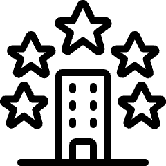 Rating Five Star Hotel Icon from Ultimate Light Set