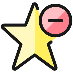 Rating Star Subtract 1 Icon from Ultimate Colors Set