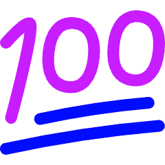 Reaction Emoji 100 Icon from Flex Neon Set