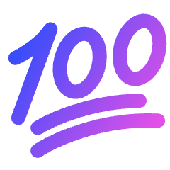 Reaction Emoji 100 Icon from Plump Gradient Set