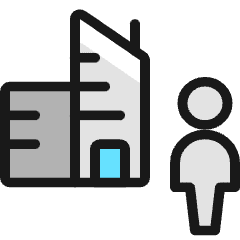 Real Estate Building Person Icon from Ultimate Colors Set
