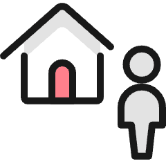 Real Estate House Person Icon from Ultimate Colors Set