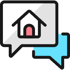 Real Estate Message Chat House Icon from Ultimate Colors Set