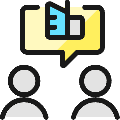 Real Estate Message Couple Building Icon from Ultimate Colors Set