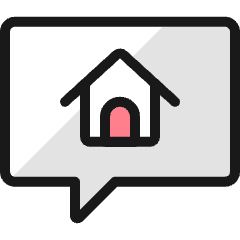 Real Estate Message House 1 Icon from Ultimate Colors Set