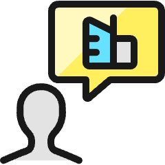 Real Estate Message Person Building Icon from Ultimate Colors Set