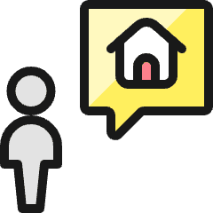 Real Estate Person Search House 1 Icon from Ultimate Colors Set