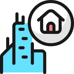 Real Estate Search House 2 Icon from Ultimate Colors Set