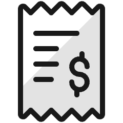 Receipt Dollar Icon from Ultimate Colors Set