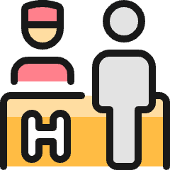 Reception Hotel Icon from Ultimate Colors Set
