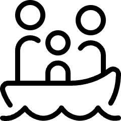 Refugee Immigration Sea Boat Icon from Ultimate Light Set
