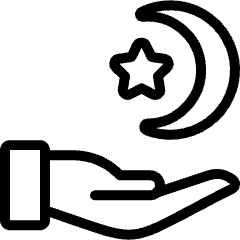 Religion Islam Hand Icon from Ultimate Light Set