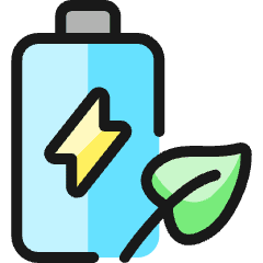 Renewable Energy Battery Leaf Icon from Ultimate Colors Set