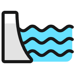 Renewable Energy Water Dam Icon from Ultimate Colors Set