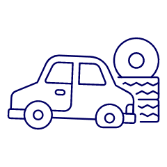Car Flat Tire Illustration from UX Line Set