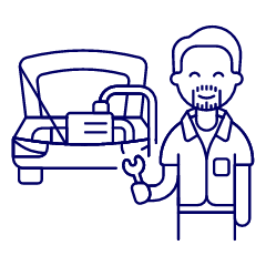 Mechanic Fixing Car 1 Illustration from UX Line Set