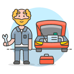Mechanic Fixing Car 9 Illustration from UX Colors Set