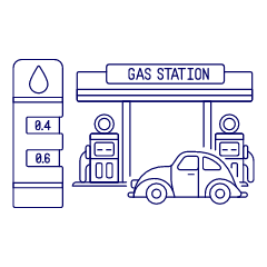 Gas Station Illustration from UX Line Set