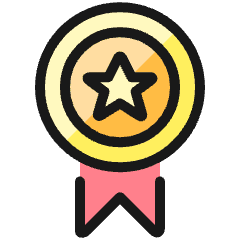 Award Ribbon Star 3 Icon from Ultimate Colors Set