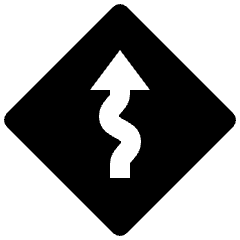 Route Sign Winding Route Ahead Icon from Nova Solid Set