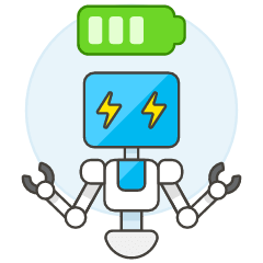 Robot Charging Illustration from UX Colors Set
