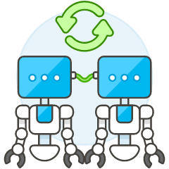 Robot Syncronizing Illustration from UX Colors Set