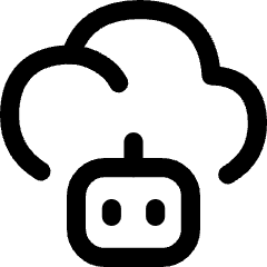 Ai Cloud Robot Icon from Flex Line Set