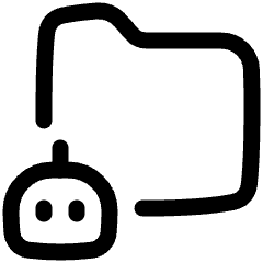 Ai Folder Robot Icon from Plump Line Set