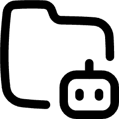 Ai Folder Robot Icon from Flex Line Set