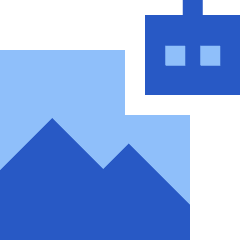 Ai Generate Landscape Image Robot Icon from Sharp Flat Set