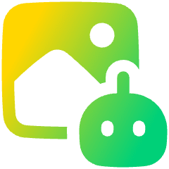 Ai Generate Landscape Image Robot Icon from Plump Gradient Set