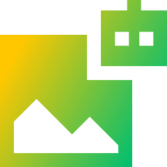 Ai Generate Landscape Image Robot Icon from Sharp Gradient Set