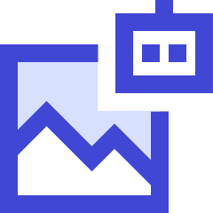 Ai Generate Landscape Image Robot Icon from Sharp Duo Set