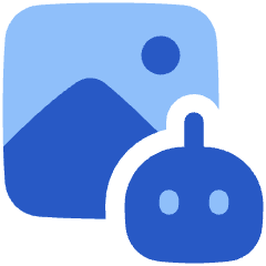 Ai Generate Landscape Image Robot Icon from Plump Flat Set