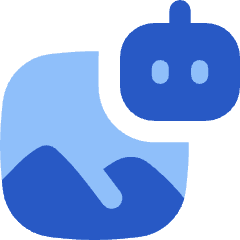 Ai Generate Landscape Image Robot Icon from Flex Flat Set