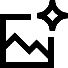 Ai Generate Landscape Image Spark Icon from Sharp Line Set